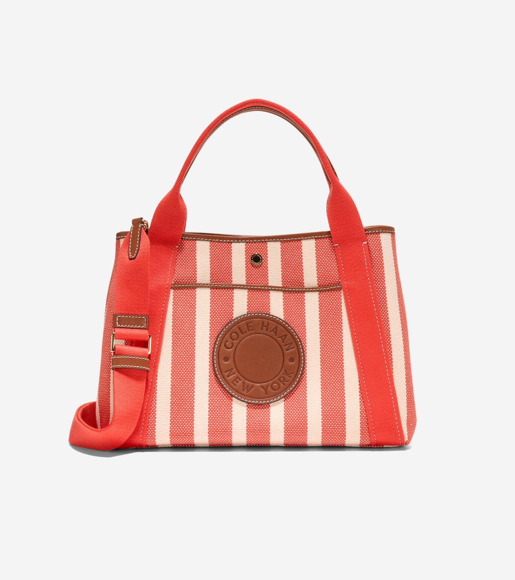 Women's Amagansett Canvas Tote Bag-Summer Fig Stripe Print