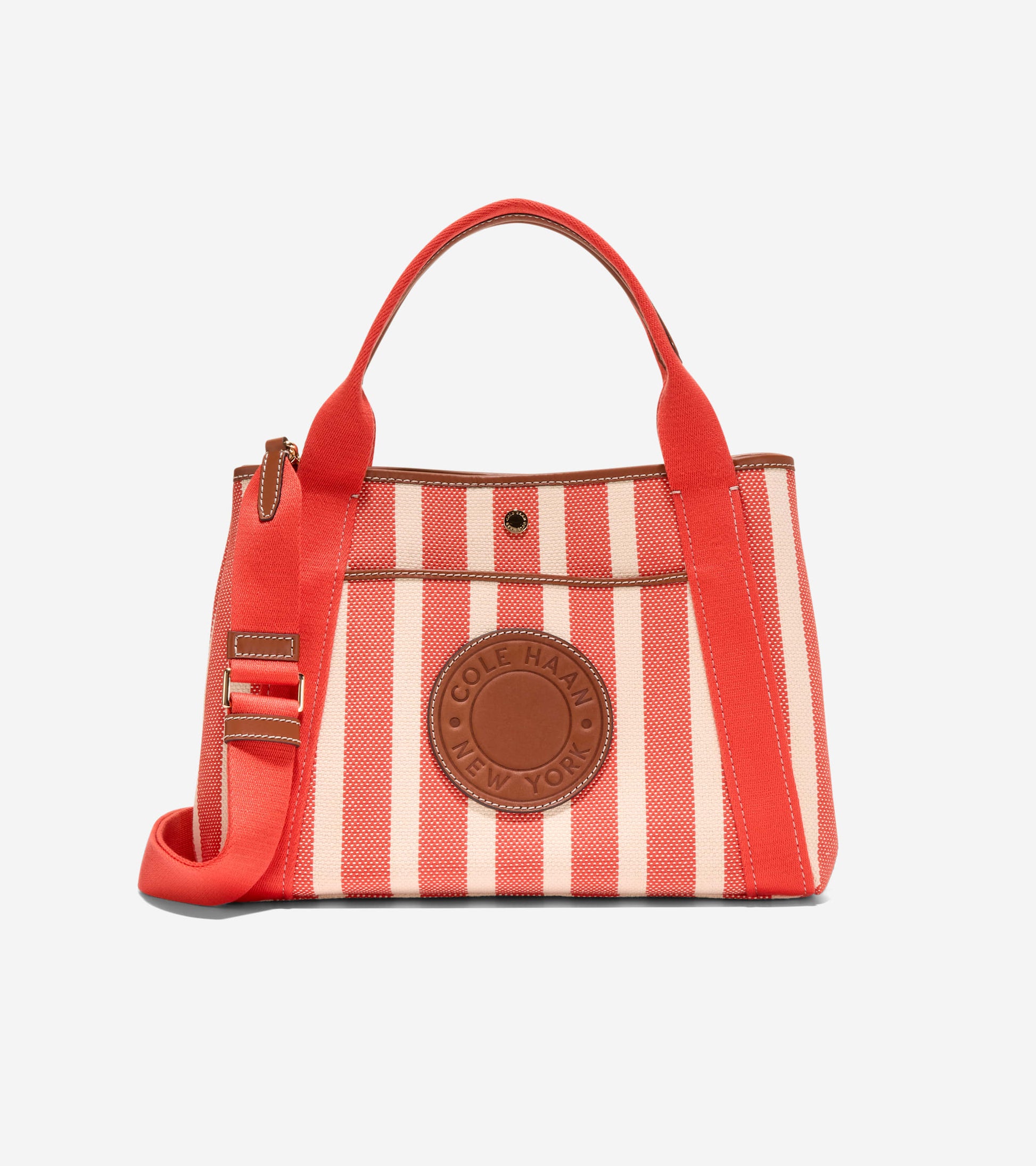 Women's Amagansett Canvas Tote Bag-Summer Fig Stripe Print