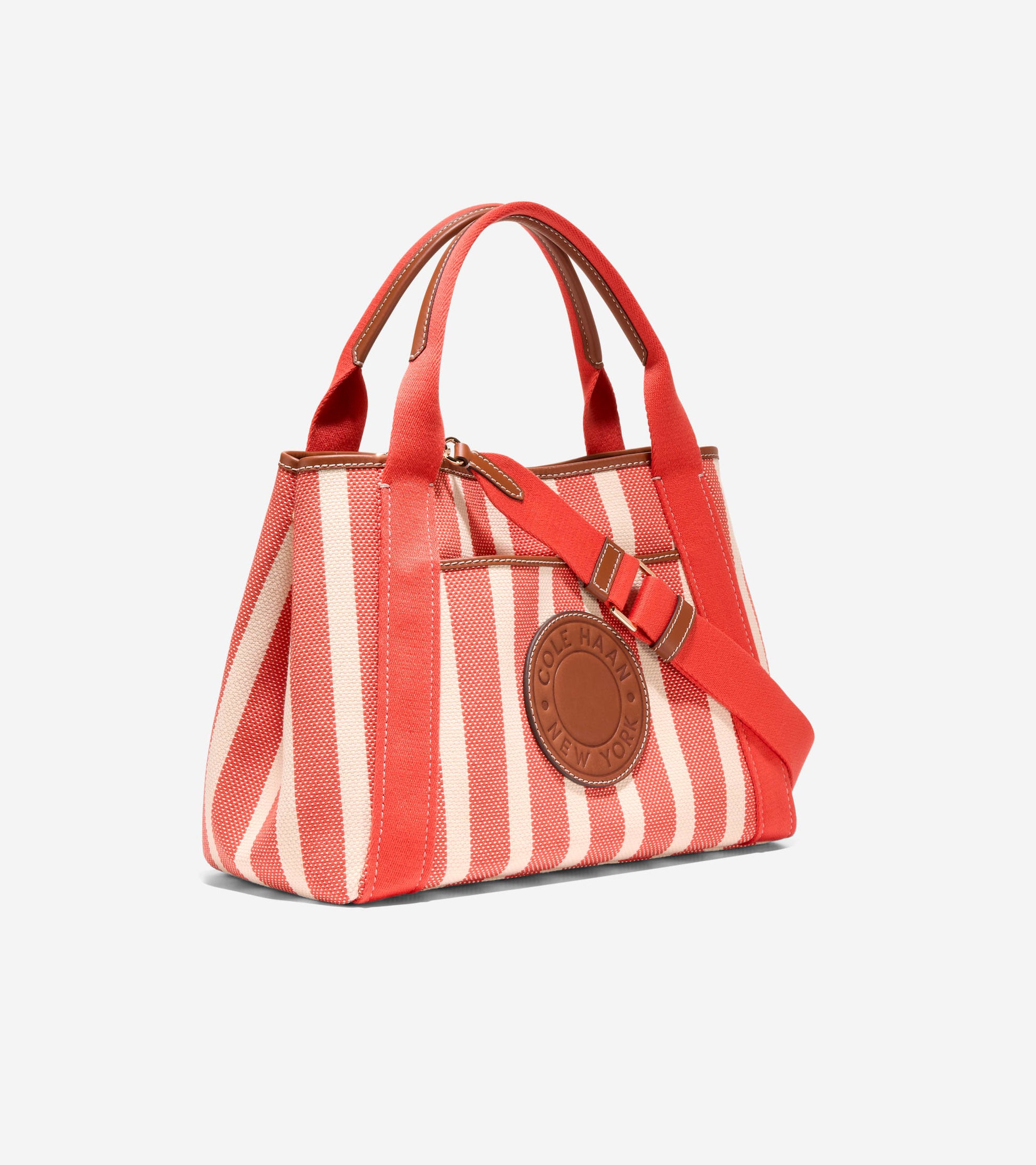 Women's Amagansett Canvas Tote Bag-Summer Fig Stripe Print