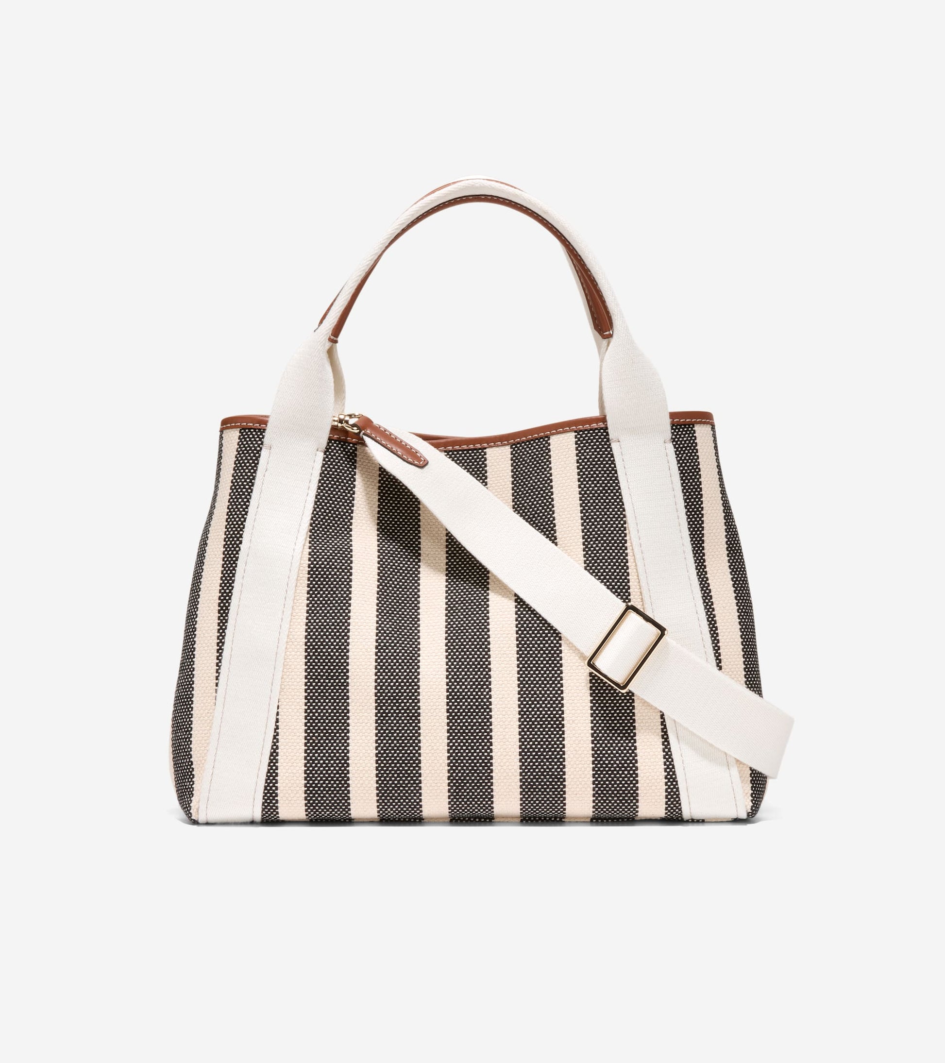 Women's Amagansett Canvas Tote Bag-Natural Stripe Print