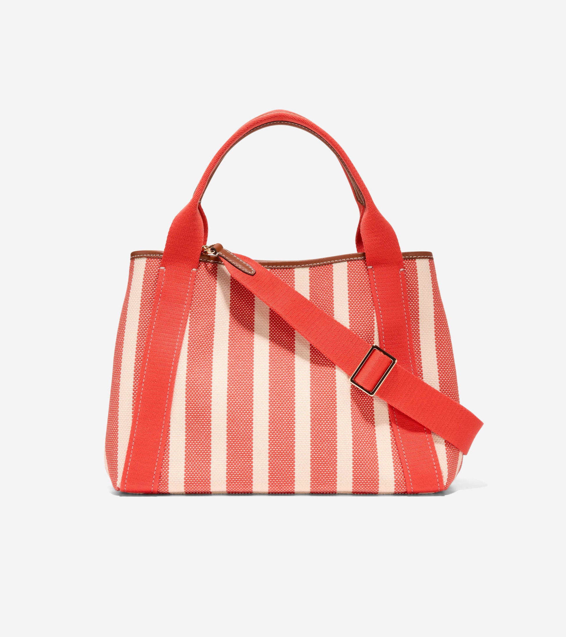 Women's Amagansett Canvas Tote Bag-Summer Fig Stripe Print