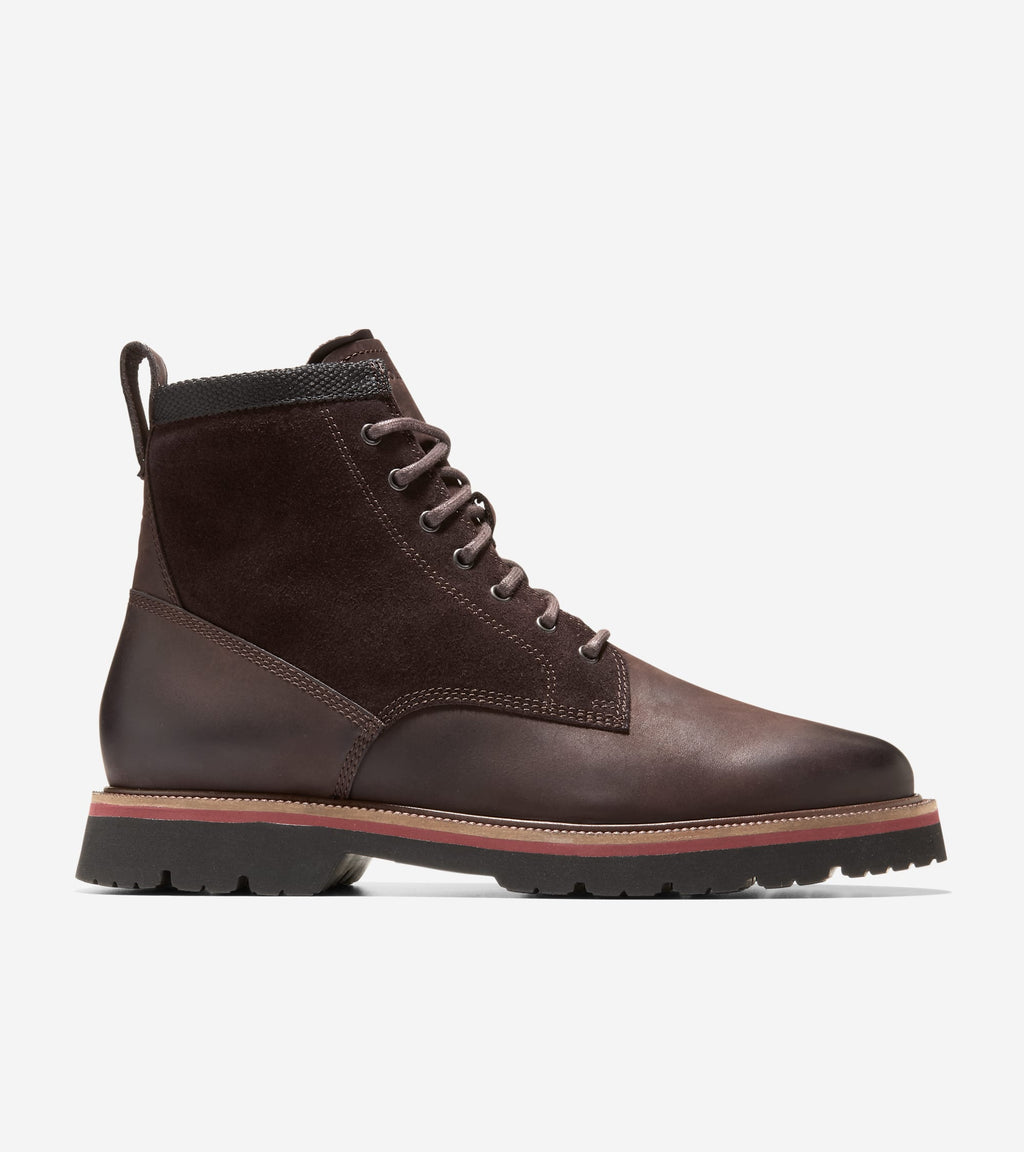 Men's American Classics Waterproof Plain Toe Boot-Dark Chocolate-Black
