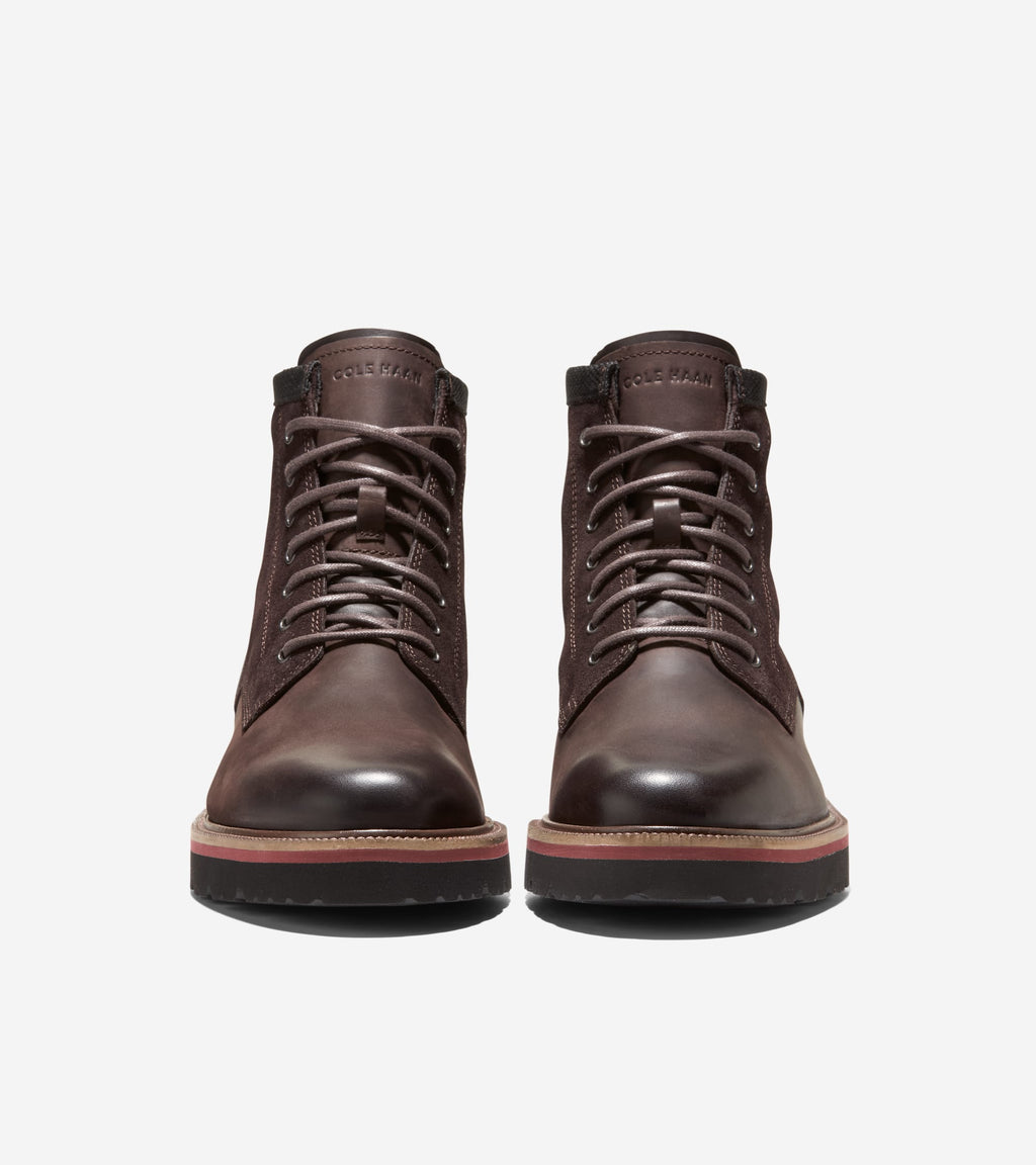 Men's American Classics Waterproof Plain Toe Boot-Dark Chocolate-Black