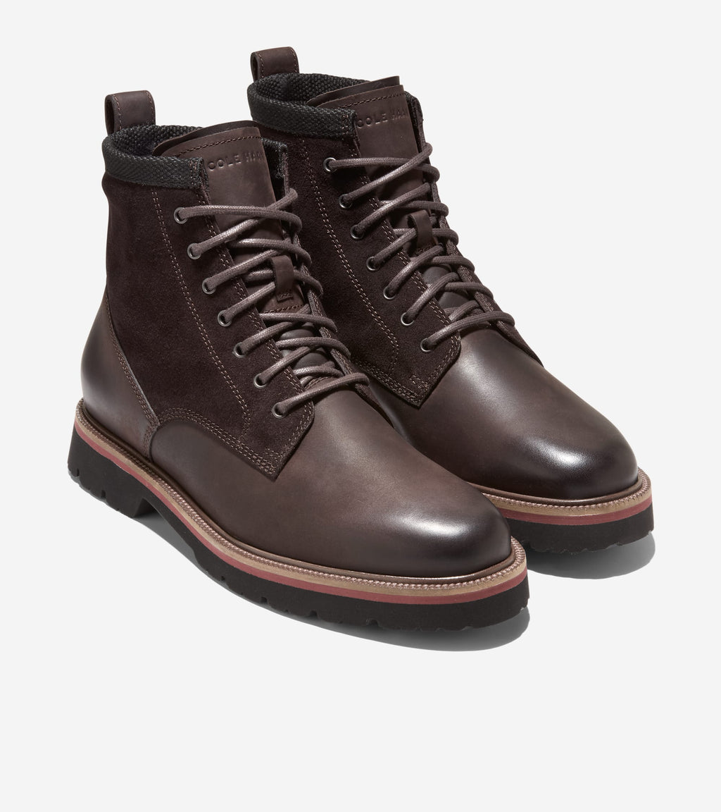 Men's American Classics Waterproof Plain Toe Boot-Dark Chocolate-Black