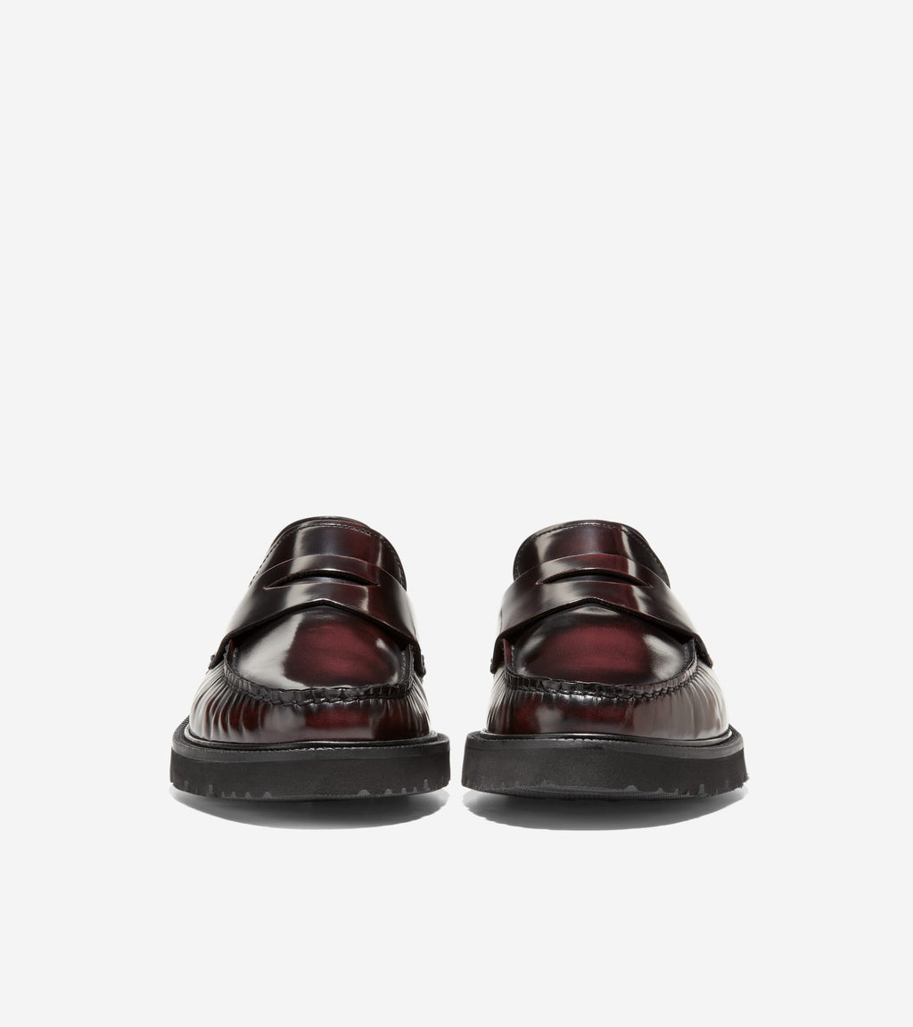 Men's American Classics Penny Loafers-Deep Burgundy-Black