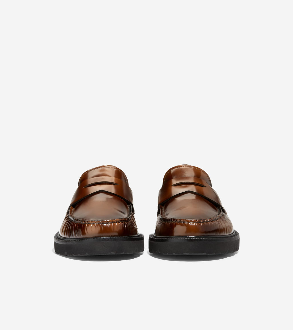Men's American Classics Penny Loafers-Dark Chocolate Brush-Off-Black