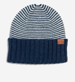 Women's Arrow Stripe Beanie-Navy Blazer
