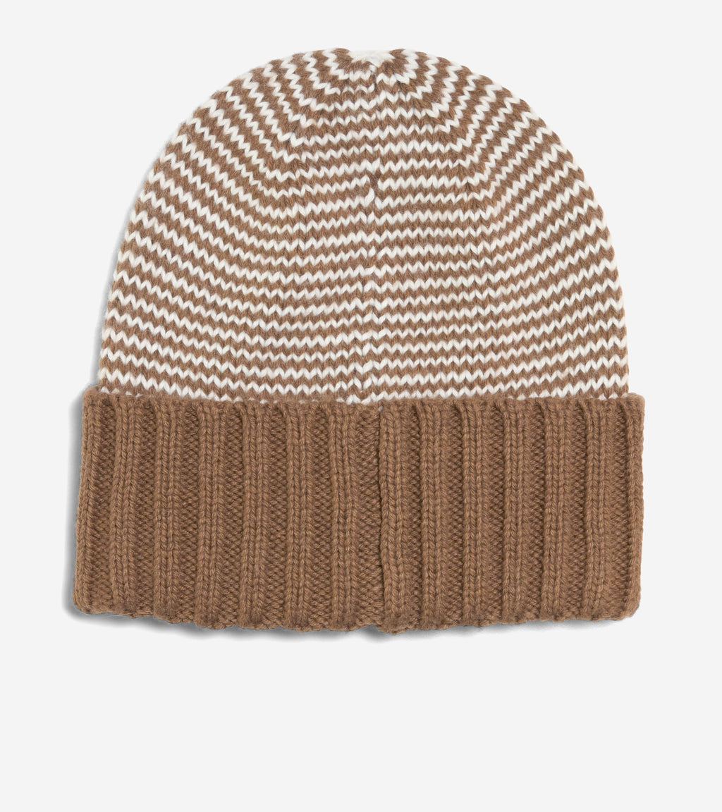 Women's Arrow Stripe Beanie-Spiced Brown