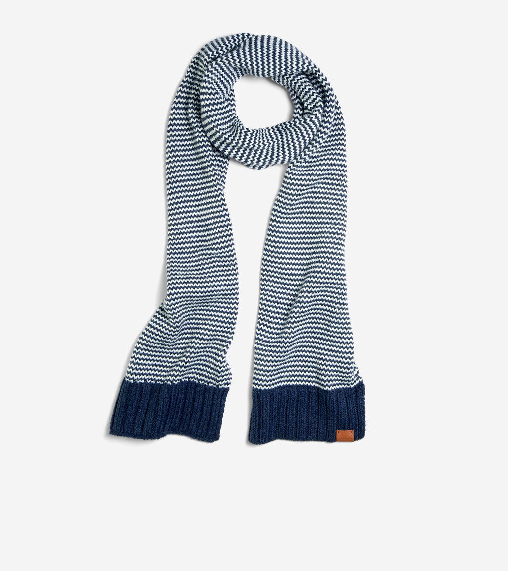 Women's Arrow Striped Scarf-Navy Blazer
