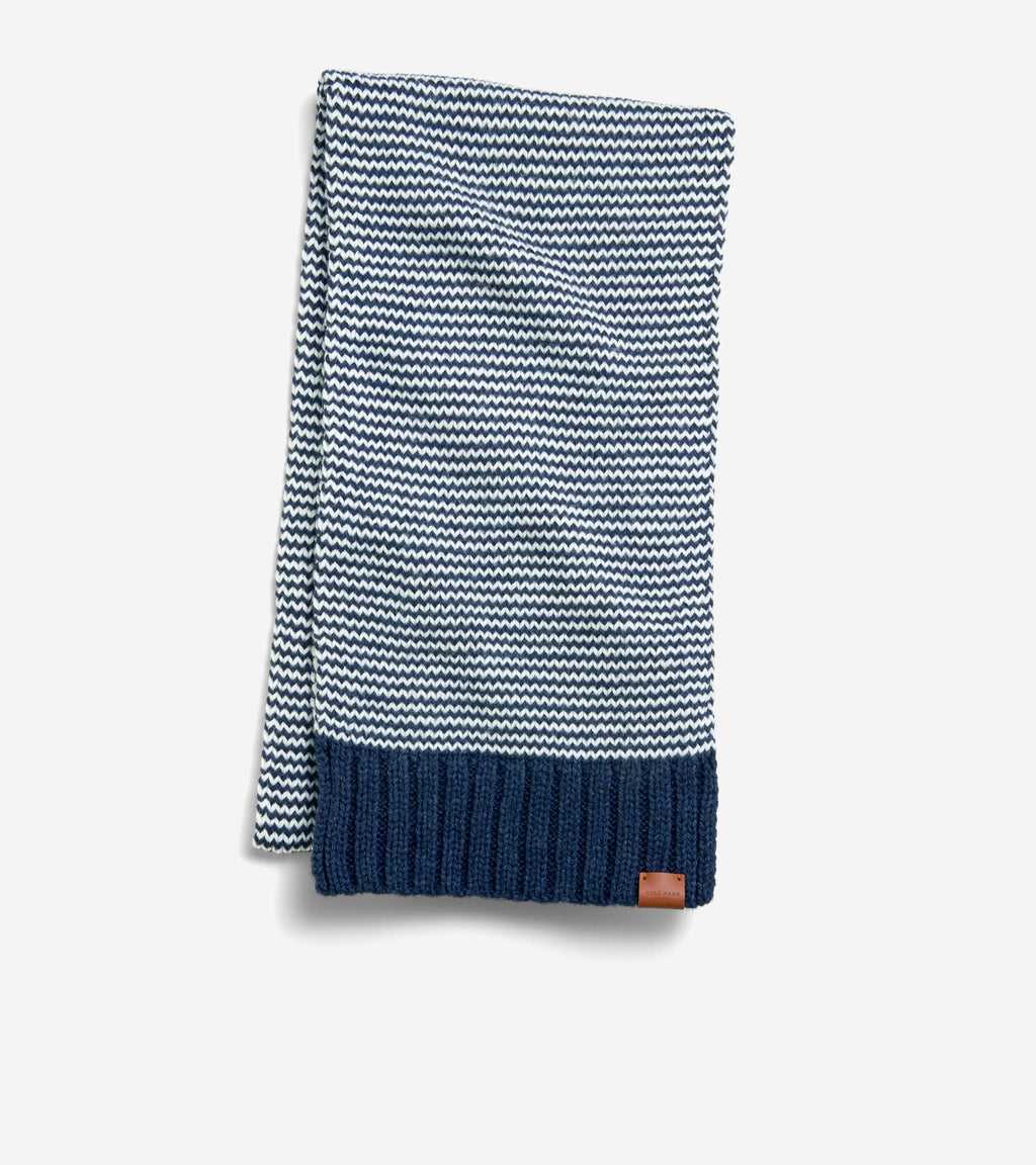 Women's Arrow Striped Scarf-Navy Blazer