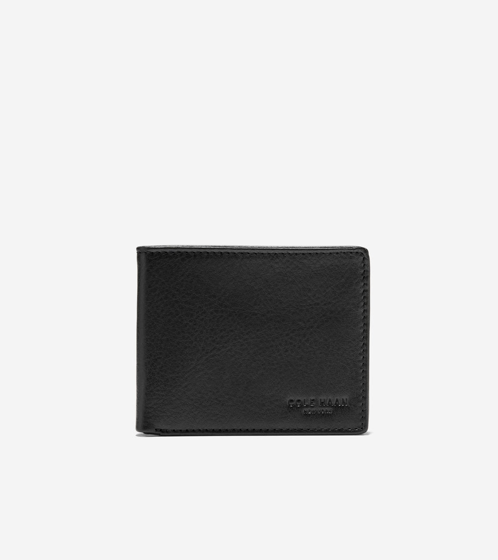 Men's Bifold Wallet with Embossed Logo-Black