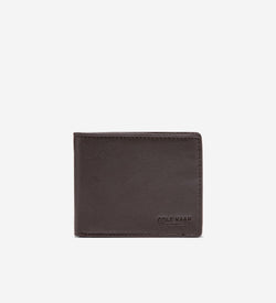 Men's Bifold Wallet with Embossed Logo-Chocolate Brown