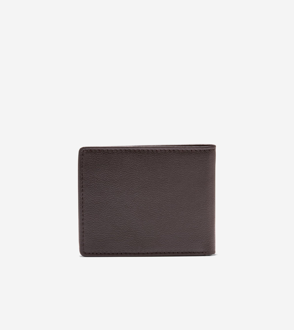 Men's Bifold Wallet with Embossed Logo-Chocolate Brown