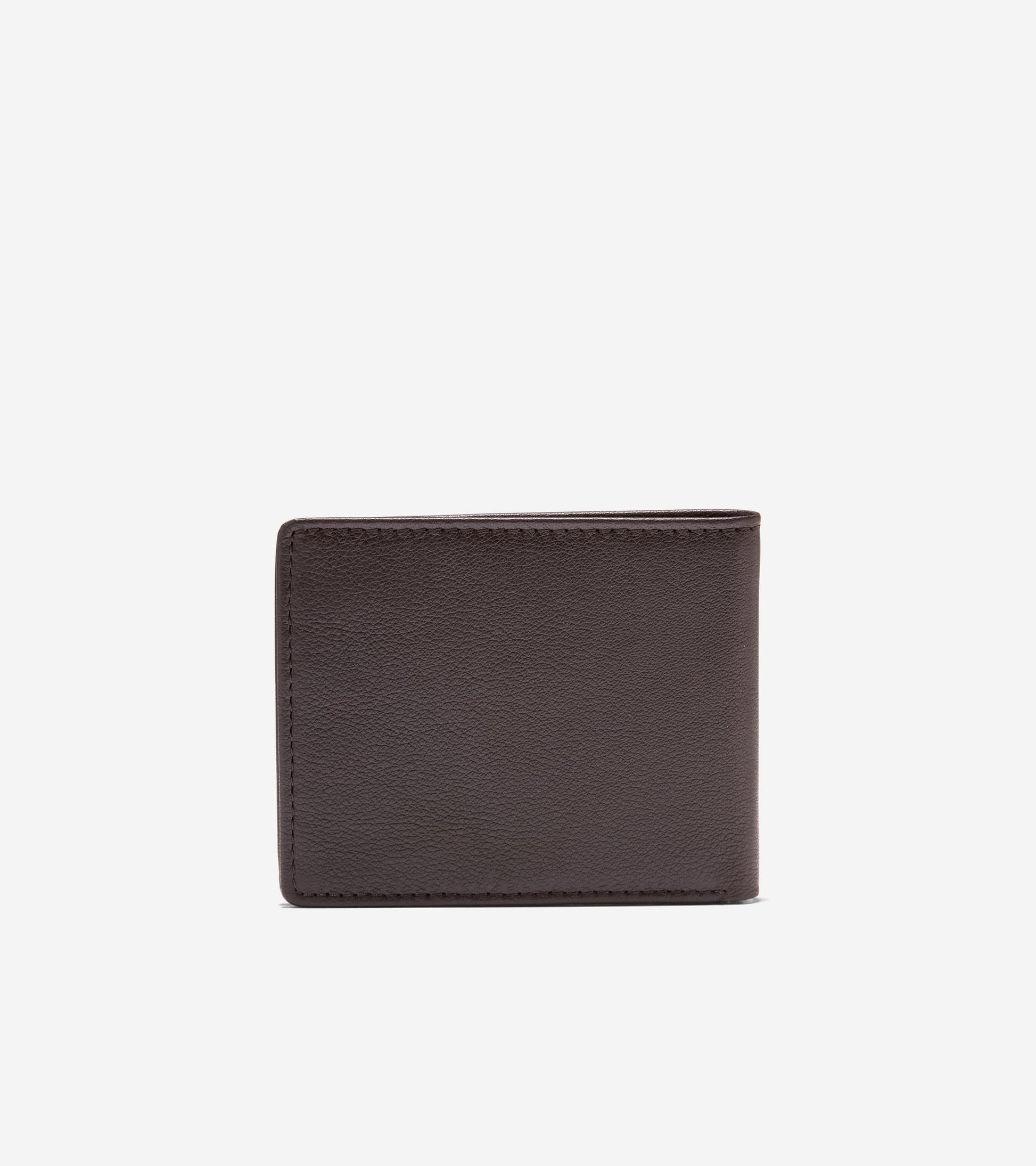 Men's Bifold Wallet with Embossed Logo-Chocolate Brown