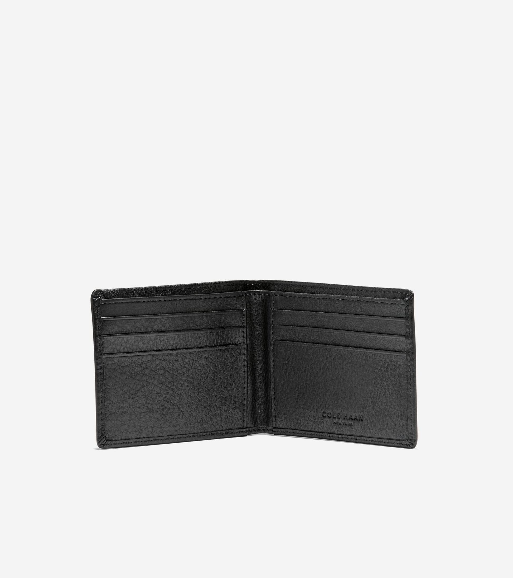 Men's Bifold Wallet with Embossed Logo-Black