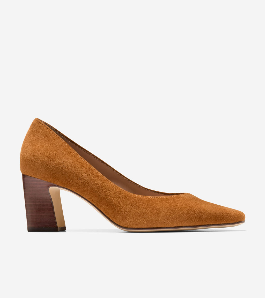 Women's Blanche Snip Toe Pumps-Tobacco-Stacked Heel