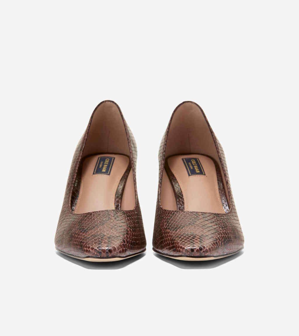 Women's Blanche Snip Toe Pumps-Hickory Glossy Snake Print