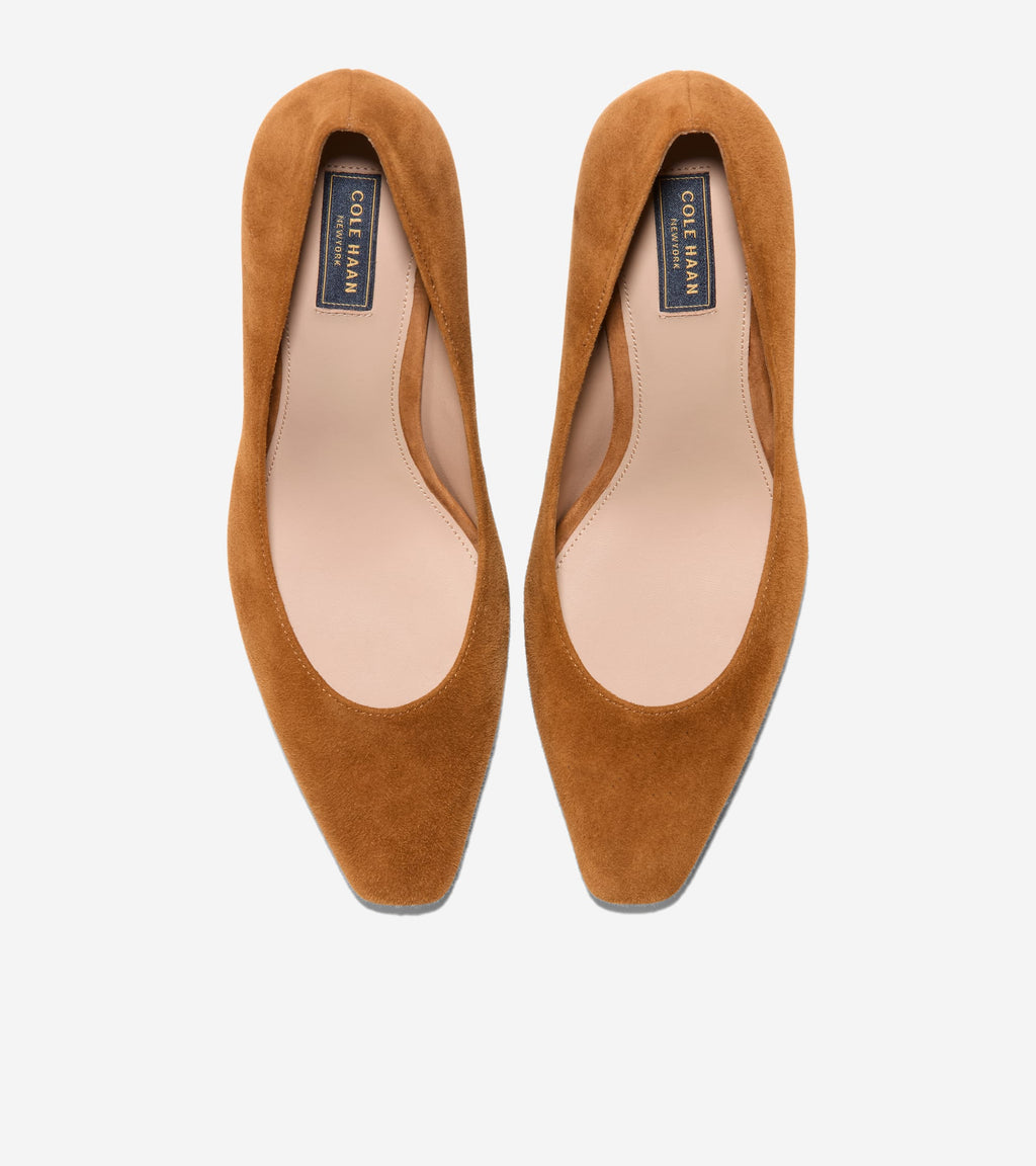 Women's Blanche Snip Toe Pumps-Tobacco-Stacked Heel