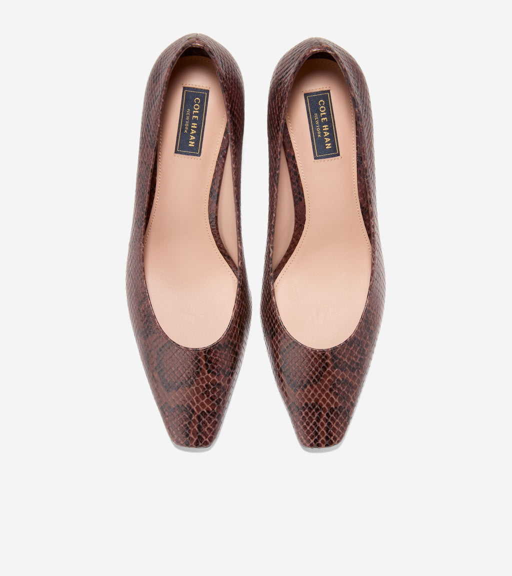 Women's Blanche Snip Toe Pumps-Hickory Glossy Snake Print