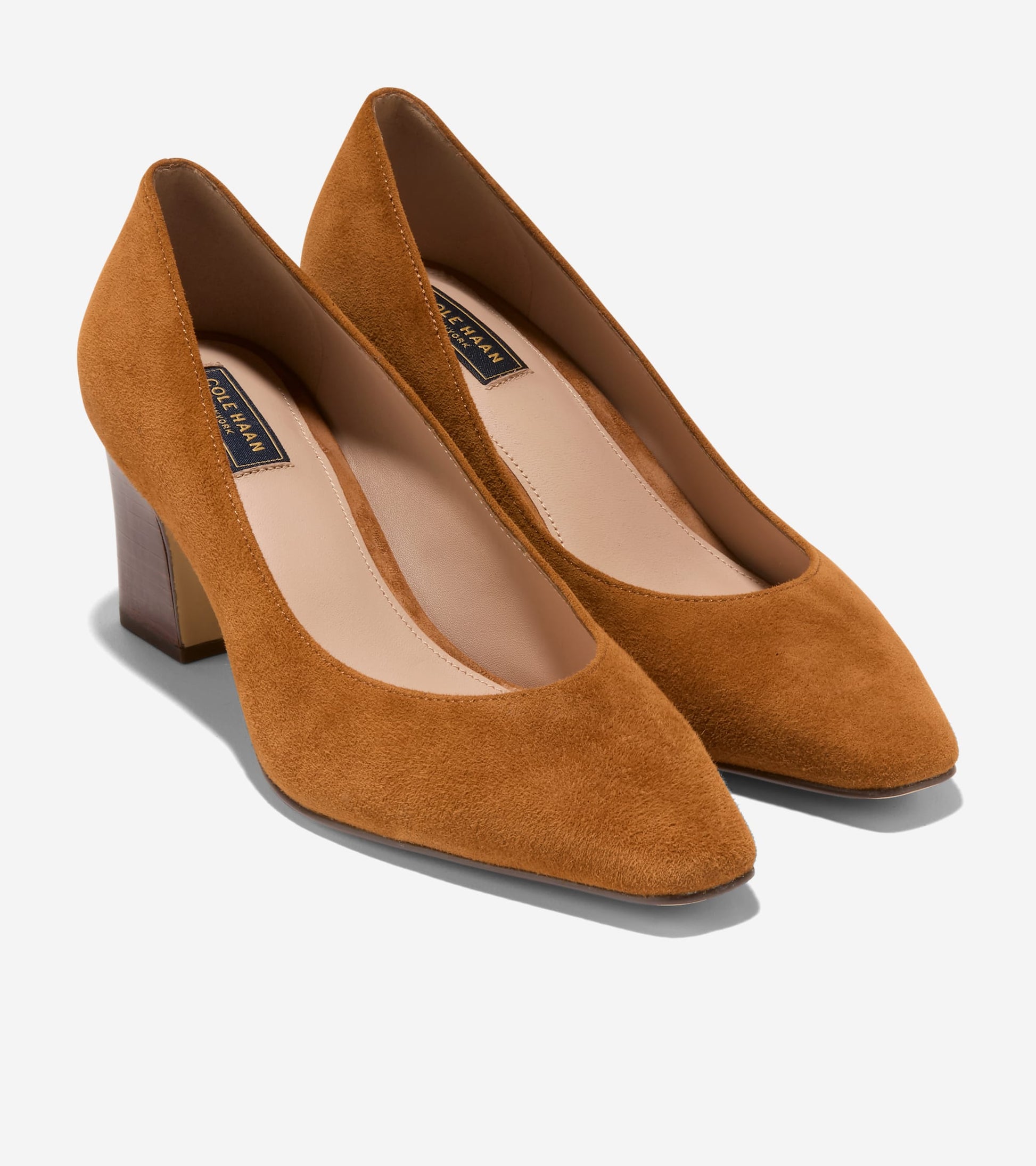 Women's Blanche Snip Toe Pumps-Tobacco-Stacked Heel