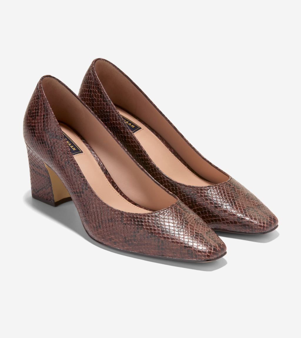 Women's Blanche Snip Toe Pumps-Hickory Glossy Snake Print