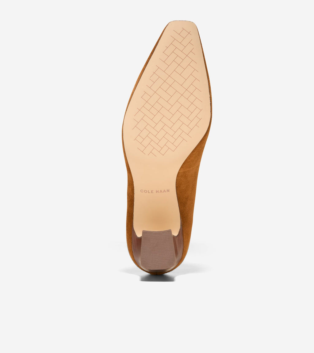 Women's Blanche Snip Toe Pumps-Tobacco-Stacked Heel