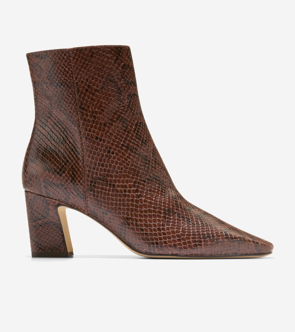 Women's Blanche Snip Toe Booties-Hickory Glossy Snake Print