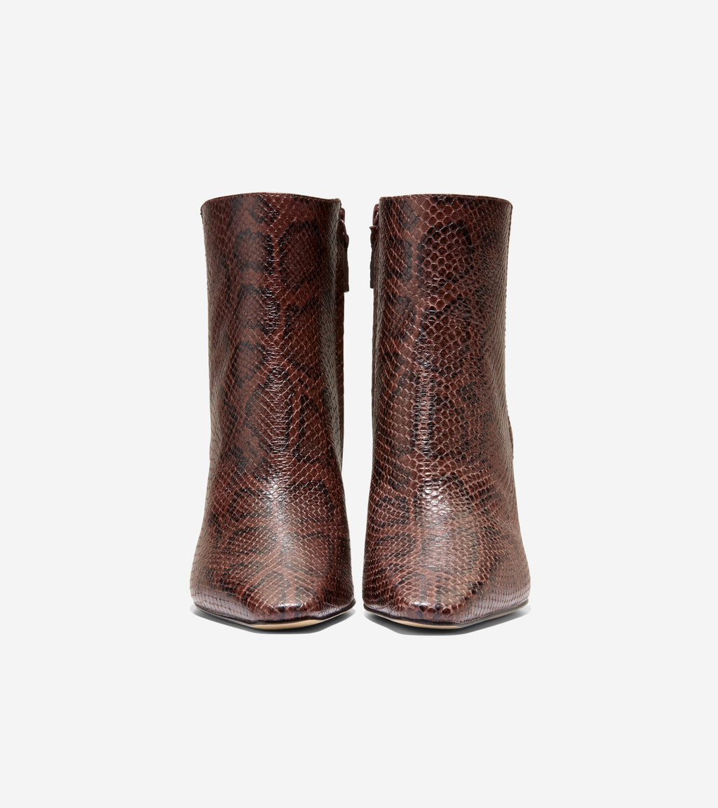 Women's Blanche Snip Toe Booties-Hickory Glossy Snake Print