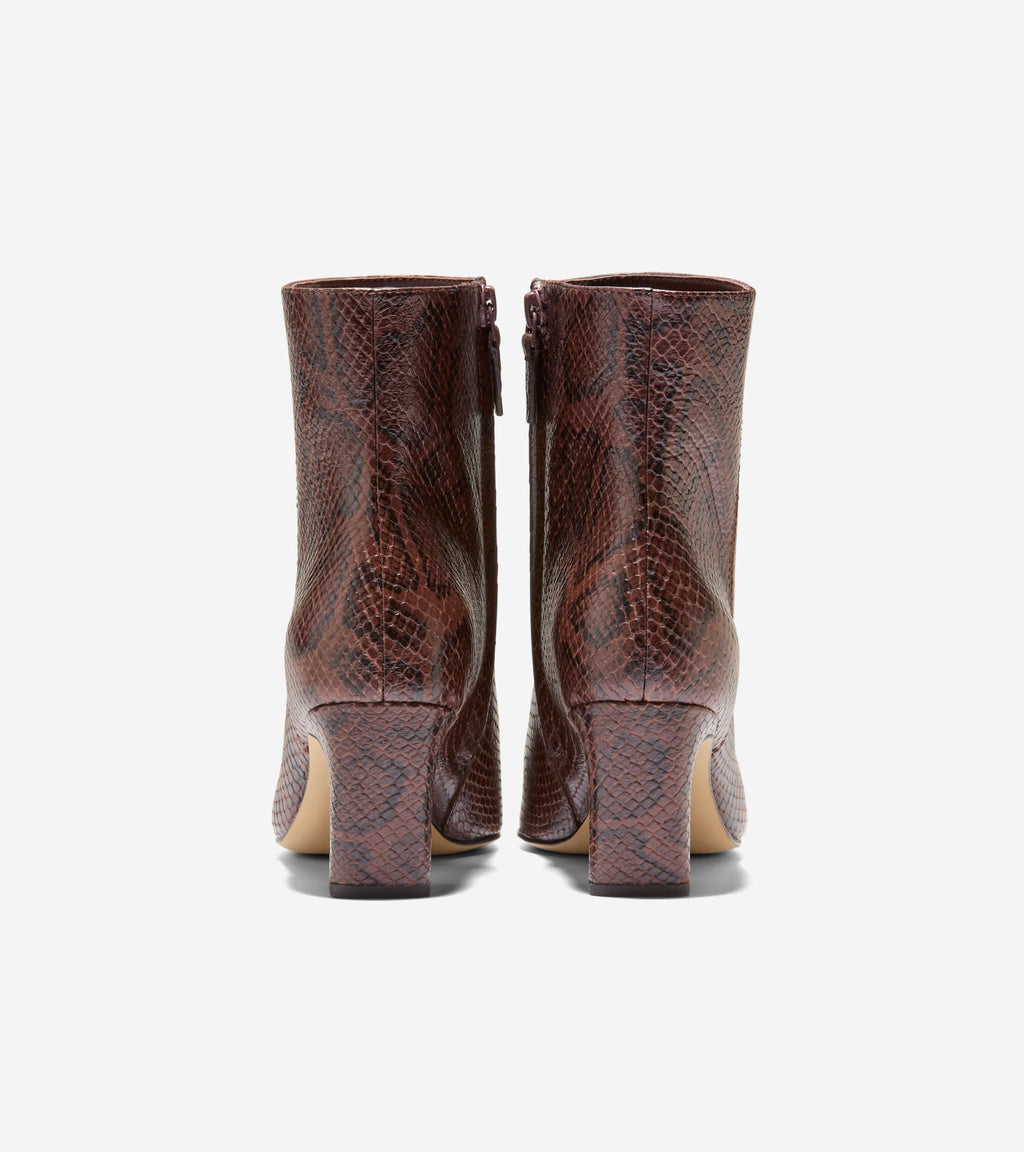 Women's Blanche Snip Toe Booties-Hickory Glossy Snake Print