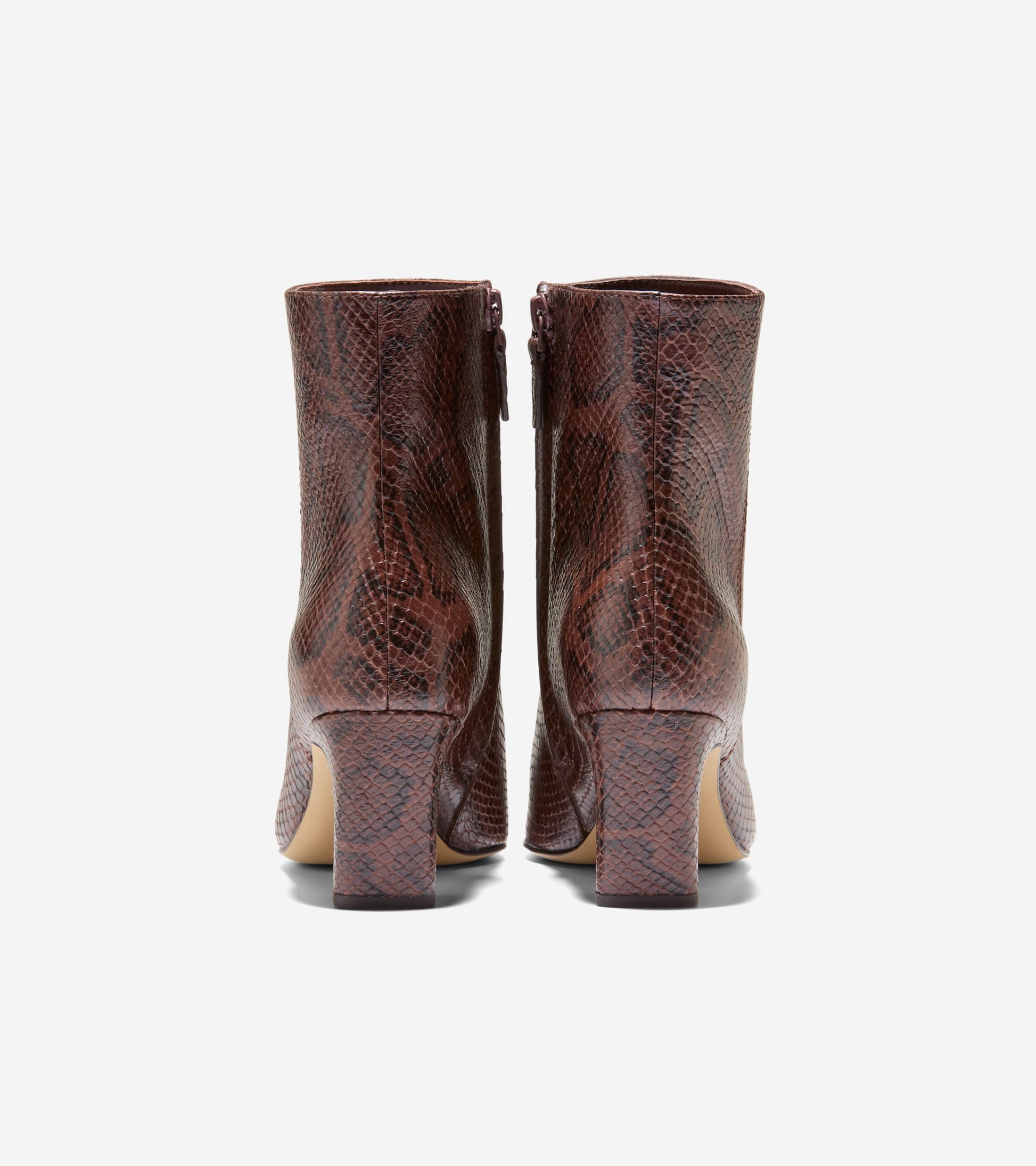 Women's Blanche Snip Toe Booties-Hickory Glossy Snake Print