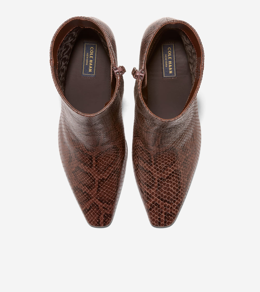 Women's Blanche Snip Toe Booties-Hickory Glossy Snake Print