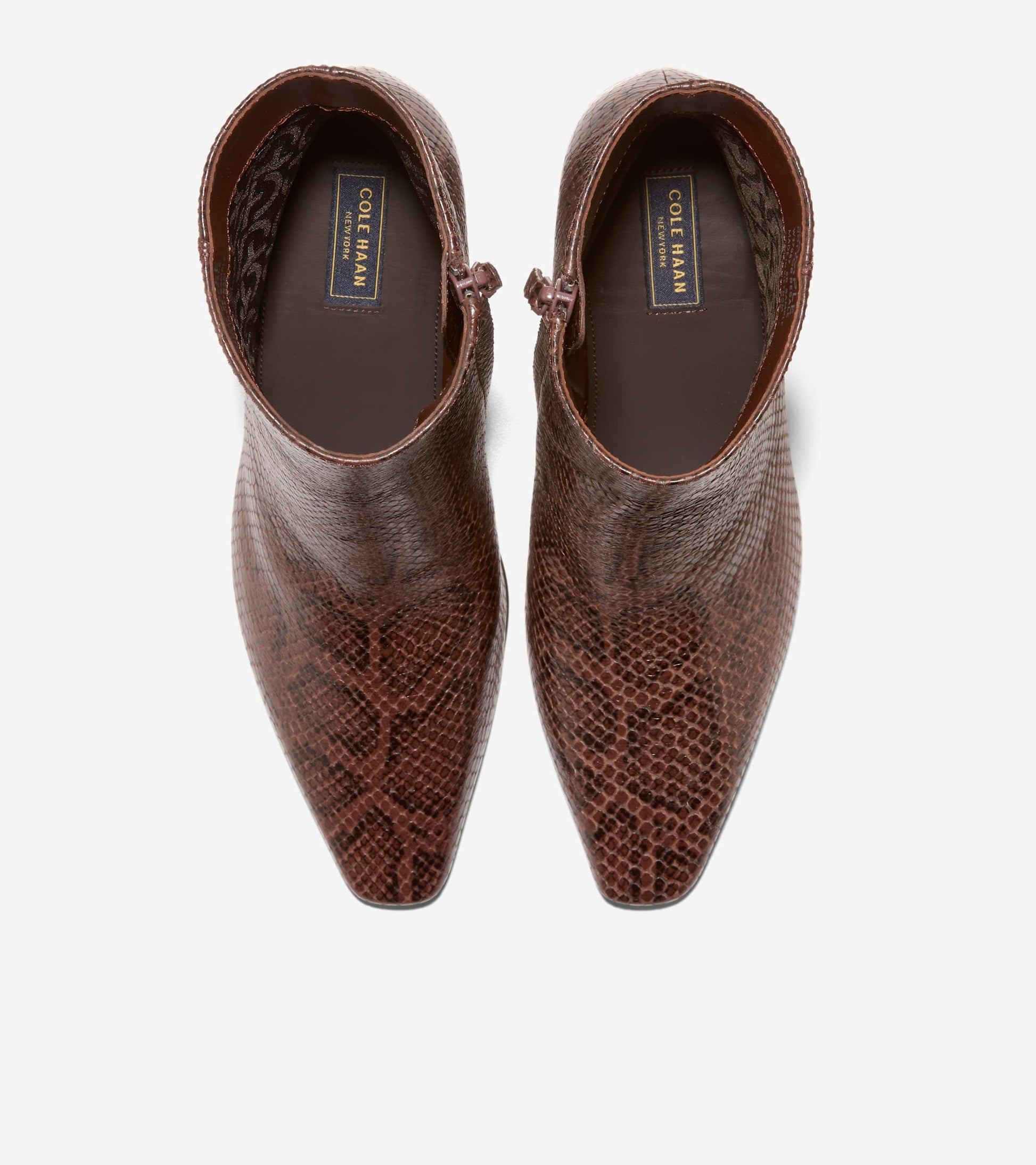 Women's Blanche Snip Toe Booties-Hickory Glossy Snake Print