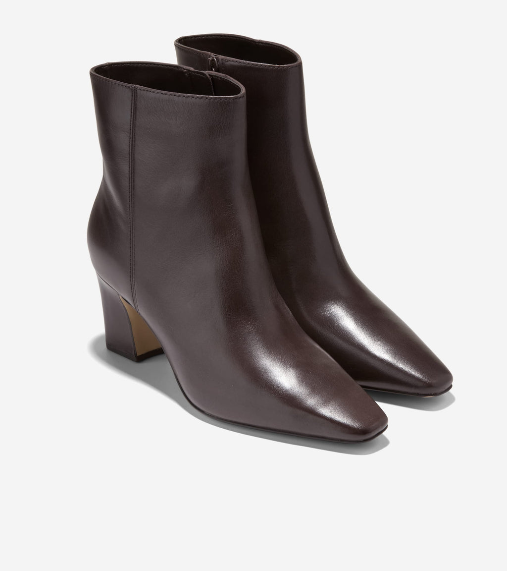 Women's Blanche Snip Toe Booties-Dark Chocolate