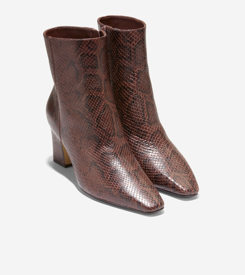 Women's Blanche Snip Toe Booties-Hickory Glossy Snake Print