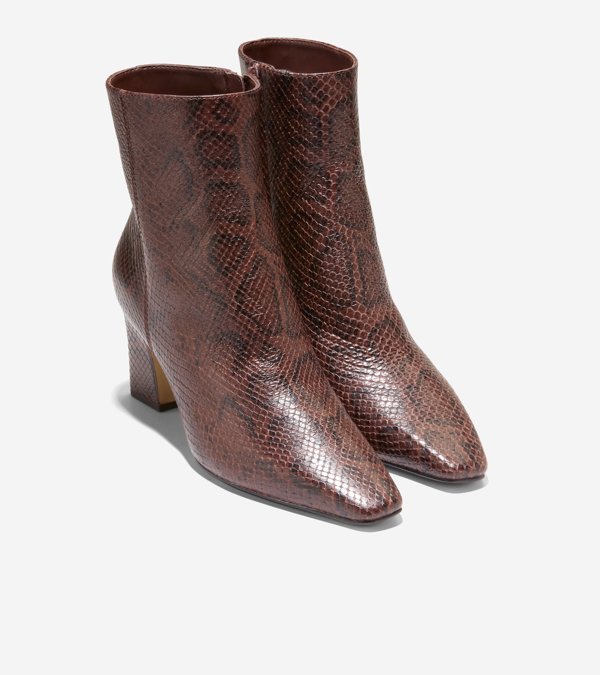 Women's Blanche Snip Toe Booties-Hickory Glossy Snake Print