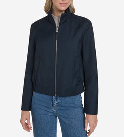 Women's Bomber Style Jacket-Navy