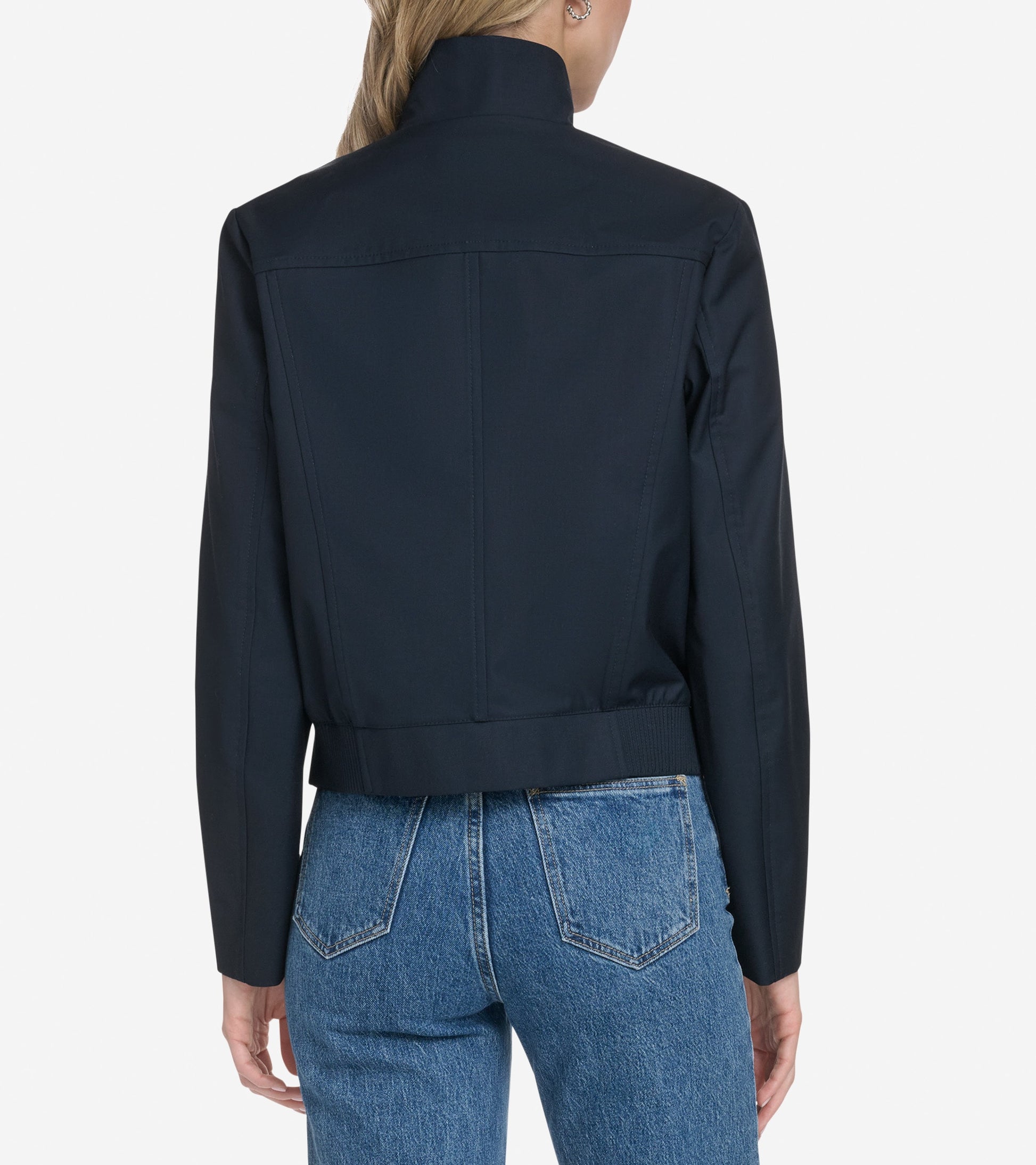 Women's Bomber Style Jacket-Navy