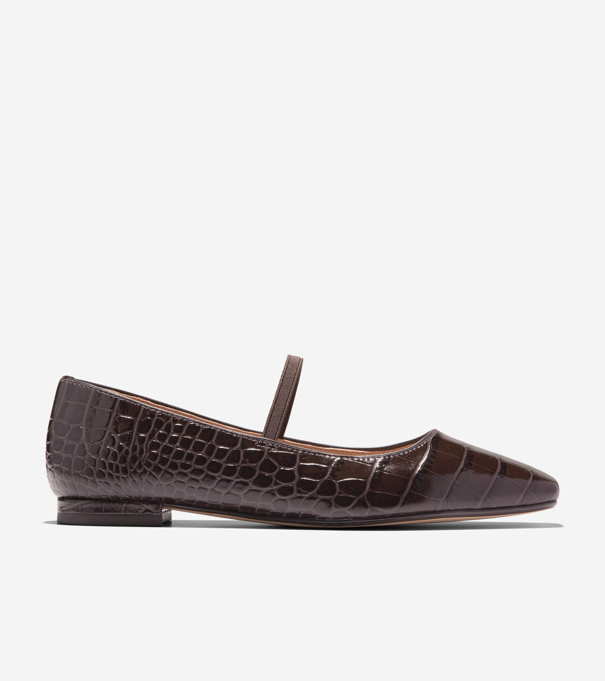 Women's Bridget Mary Jane Ballet Flats-Dark Chocolate Croc Print