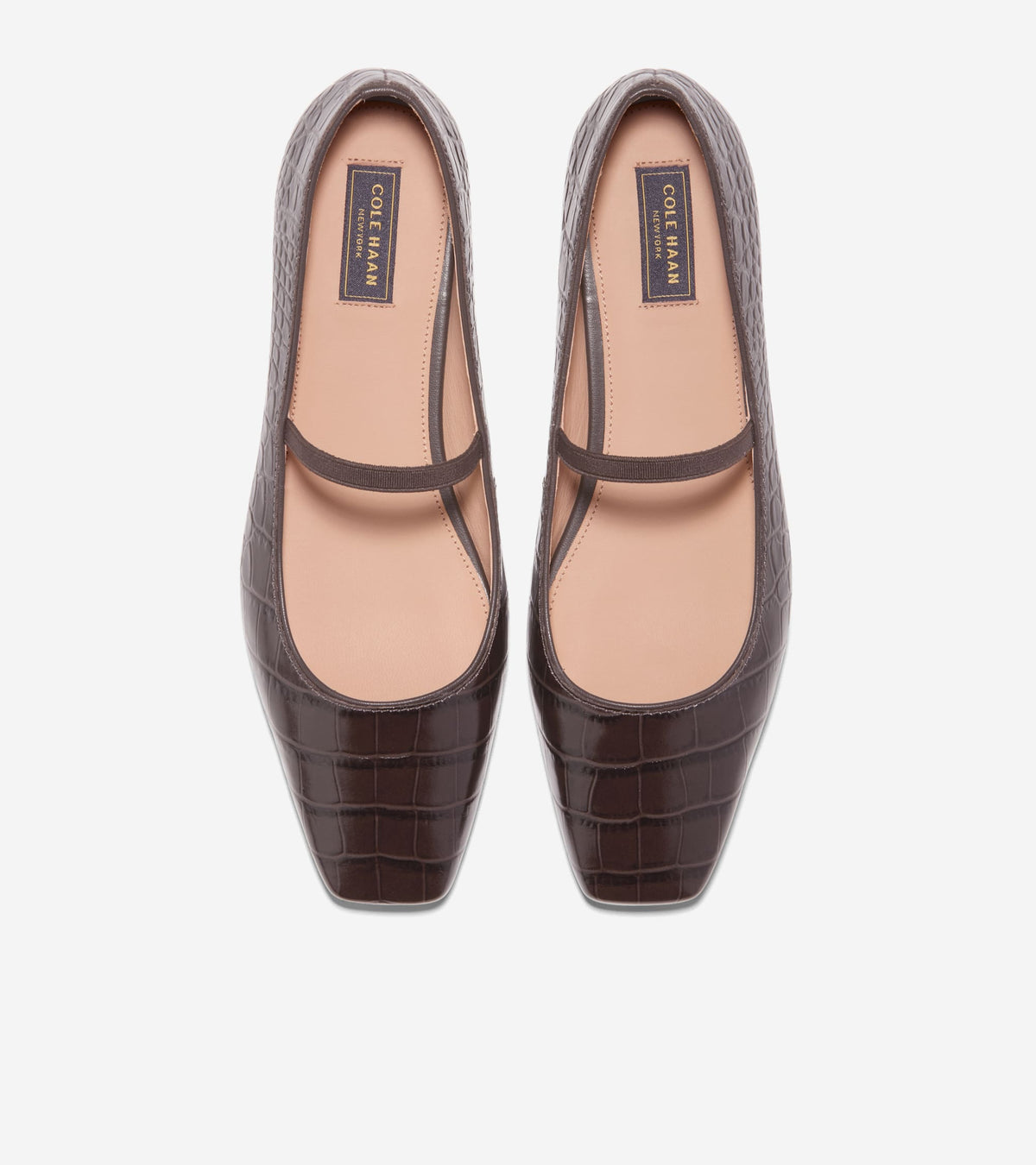 Women's Bridget Mary Jane Ballet Flats-Dark Chocolate Croc Print