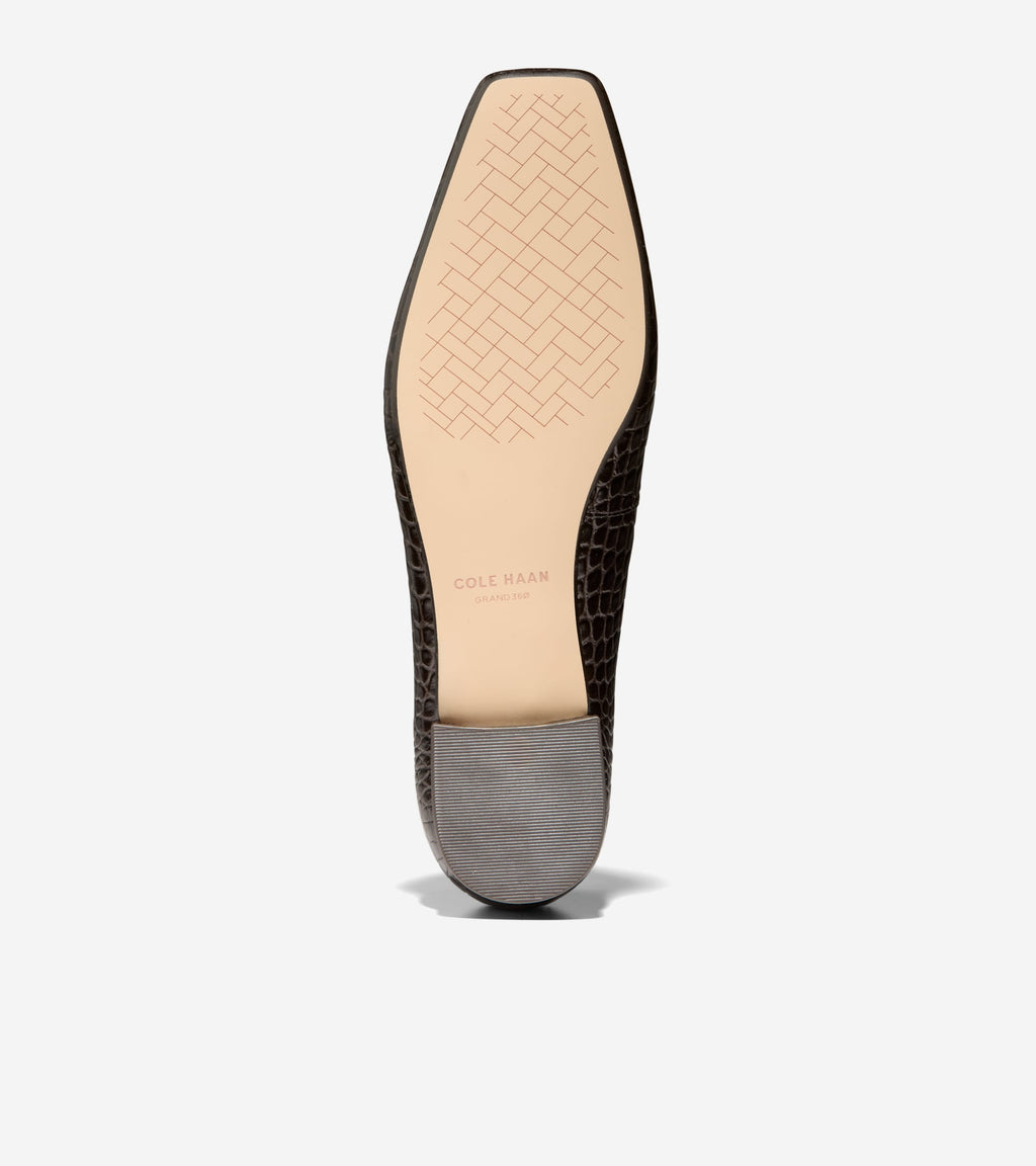 Women's Bridget Mary Jane Ballet Flats-Dark Chocolate Croc Print
