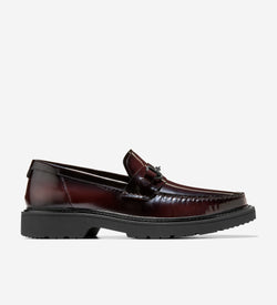 Men's Broome Grand Lug Sole Bit Loafers-Burgundy Brush Off-Black