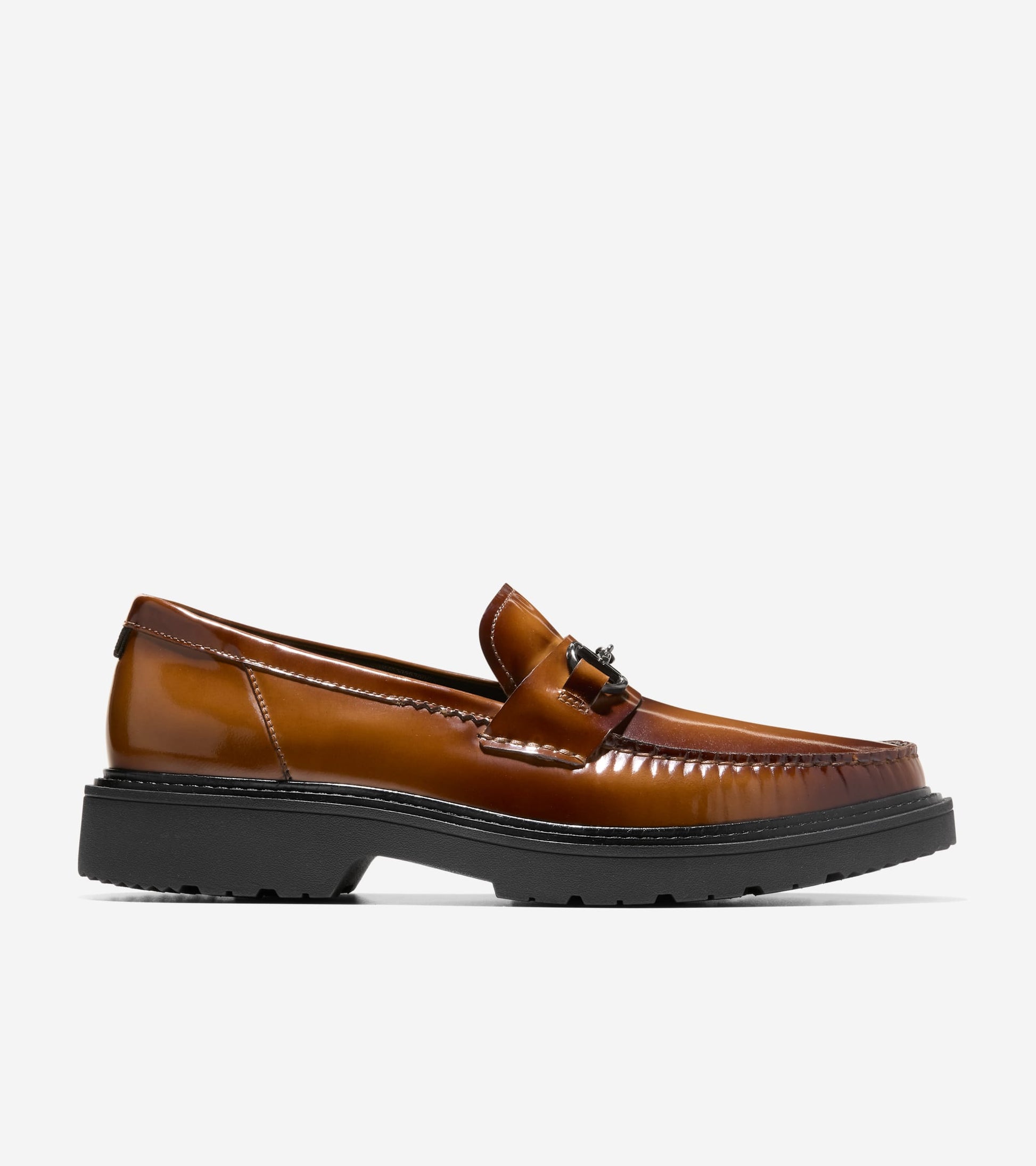 Men's Broome Grand Lug Sole Bit Loafers-Dark Chocolate Brush Off-Black