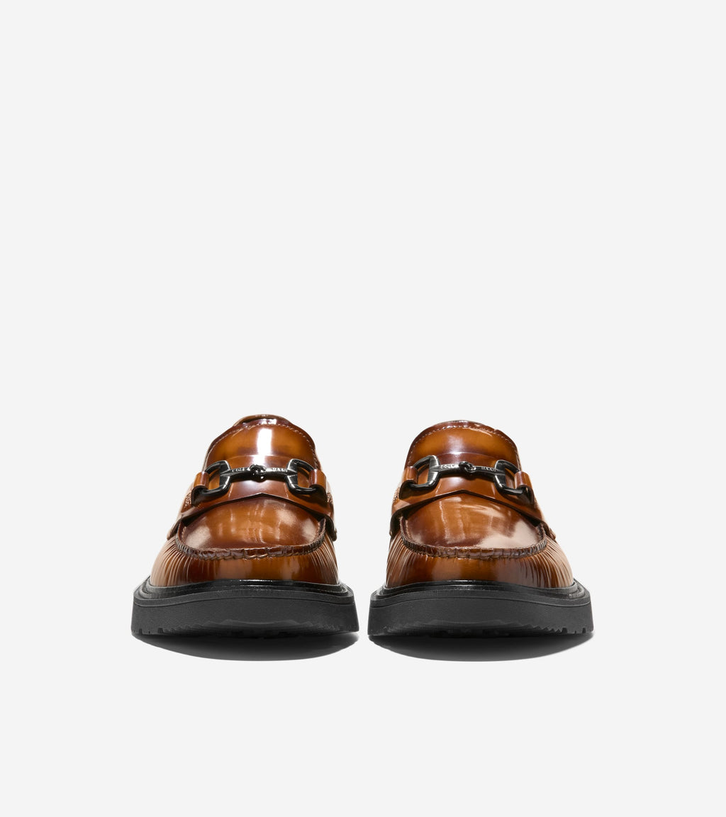 Men's Broome Grand Lug Sole Bit Loafers-Dark Chocolate Brush Off-Black