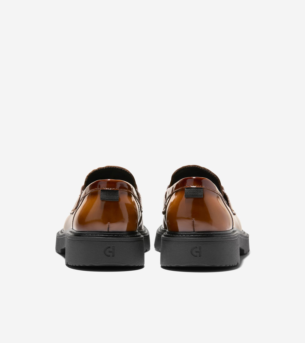 Men's Broome Grand Lug Sole Bit Loafers-Dark Chocolate Brush Off-Black