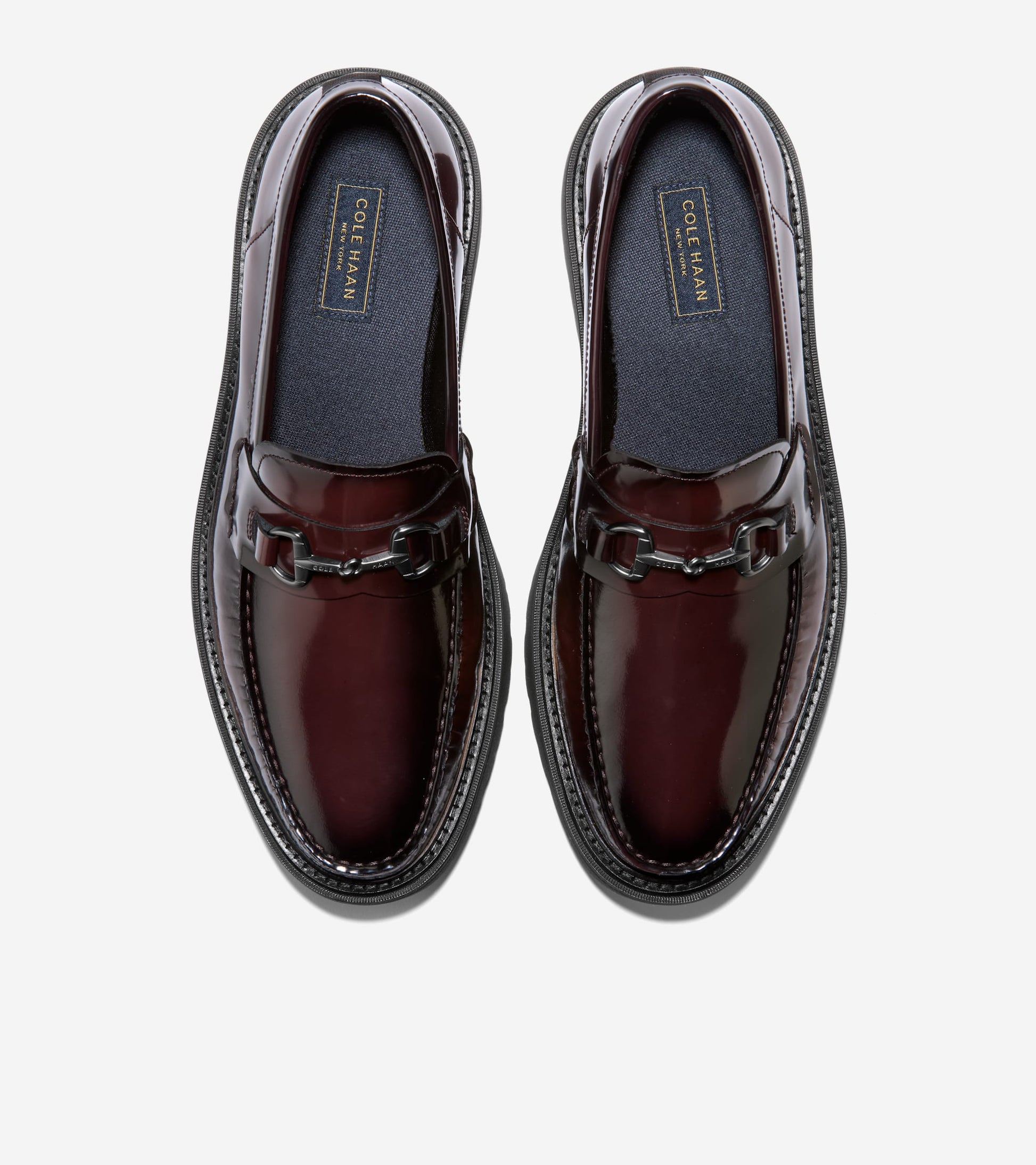 Men's Broome Grand Lug Sole Bit Loafers-Burgundy Brush Off-Black