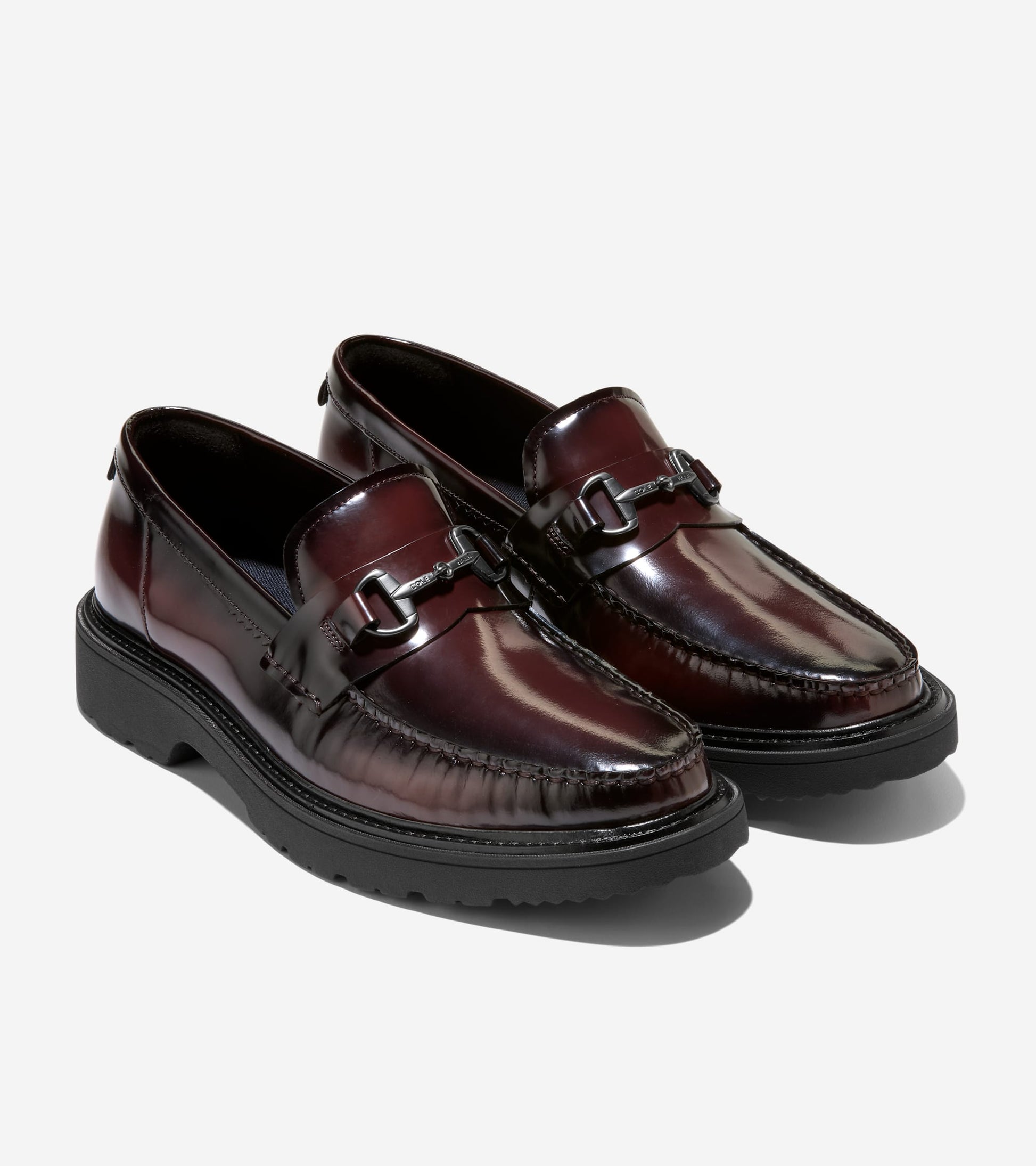 Men's Broome Grand Lug Sole Bit Loafers-Burgundy Brush Off-Black