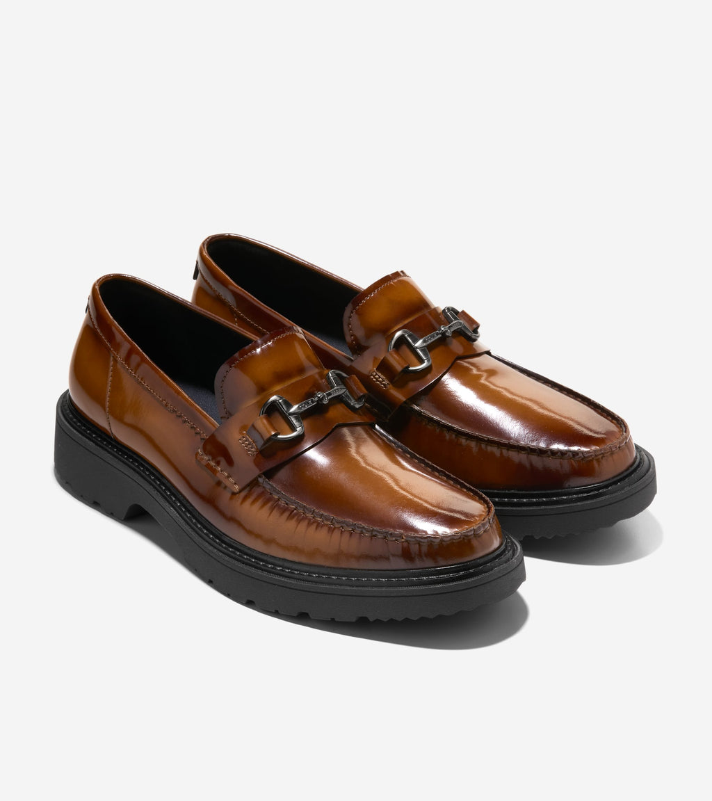 Men's Broome Grand Lug Sole Bit Loafers-Dark Chocolate Brush Off-Black