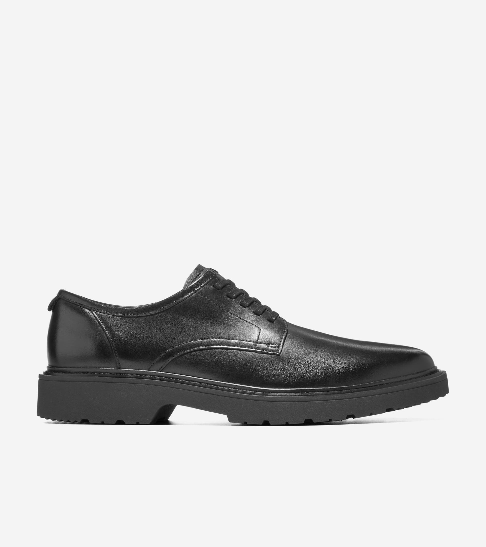 Men's Broome Grand Lug Sole Plain Toe Oxfords-Black