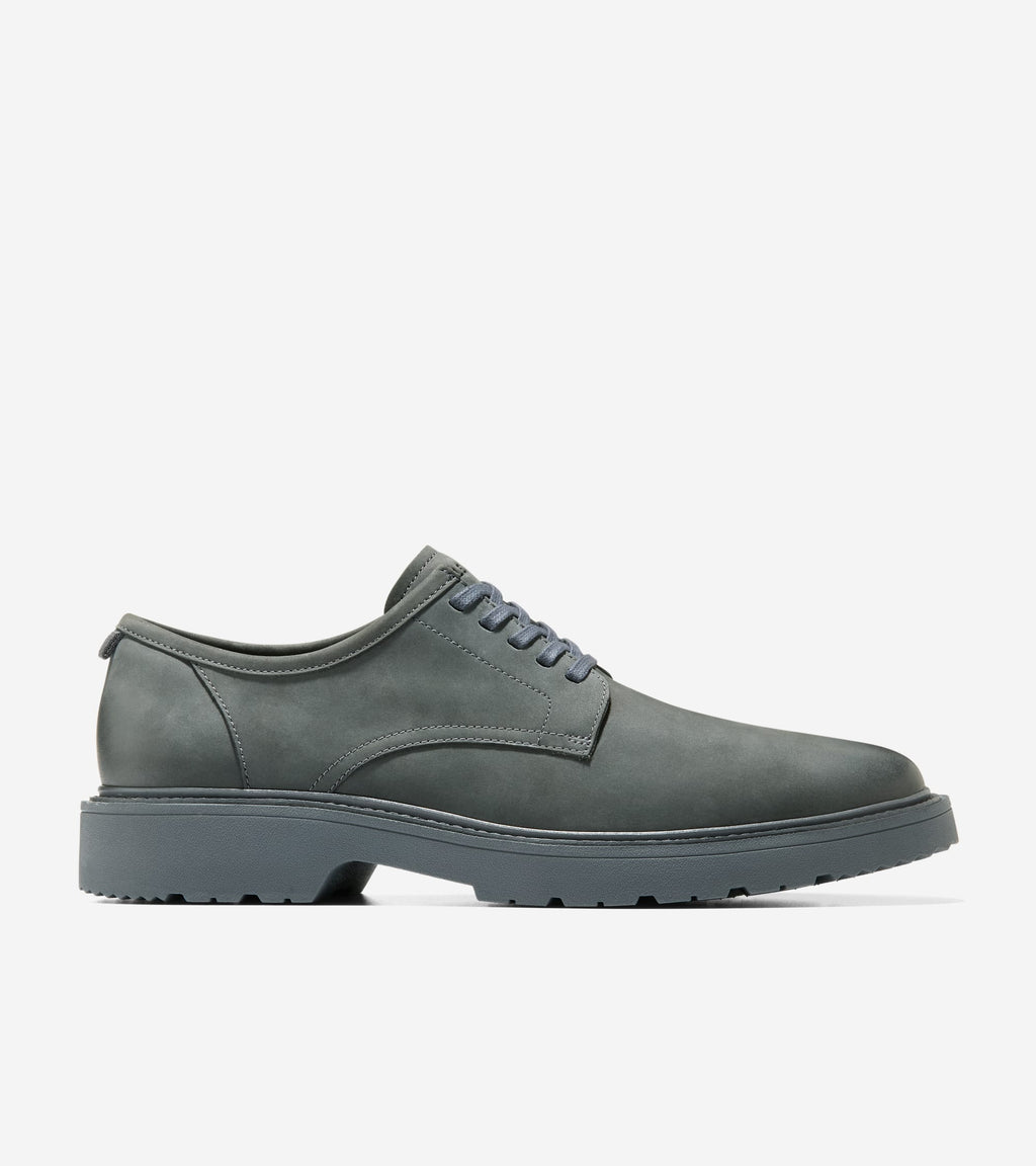 Men's Broome Grand Lug Sole Plain Toe Oxfords-Gray Pinstripe-Gray Pinstripe