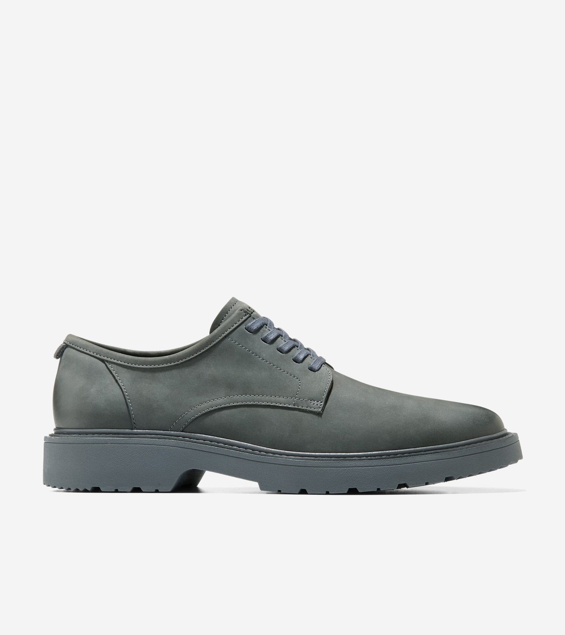 Men's Broome Grand Lug Sole Plain Toe Oxfords-Gray Pinstripe-Gray Pinstripe